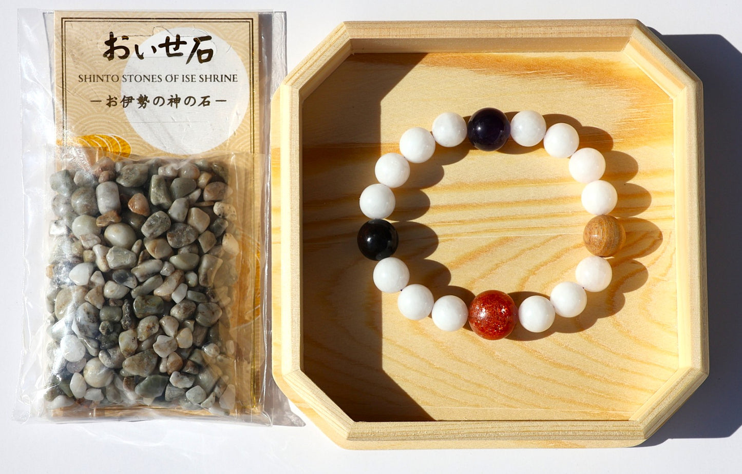 おいせ石のさざれ台座セット（約120g）